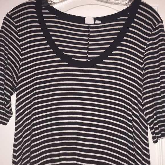 Gap Black and White Striped Stretchy Dress - Picture 2 of 3
